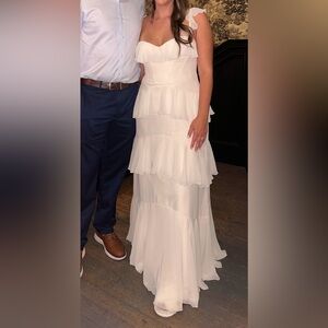 Azazie Bridesmaid Dress White Alabaster